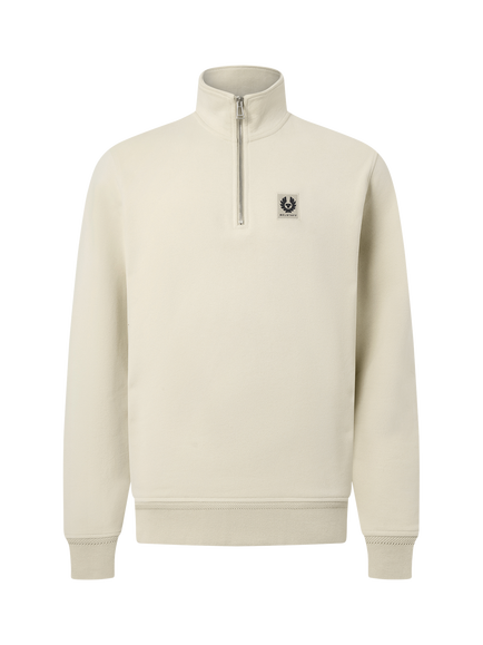 Belstaff Wool Quarter Zip Jumper, Pale Stone, Pale Stone