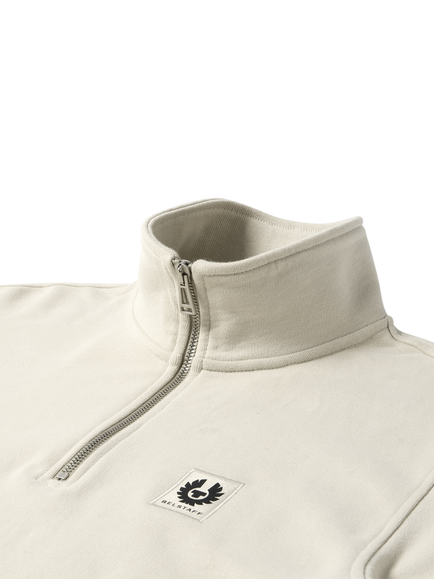 Belstaff Wool Quarter Zip Jumper, Pale Stone - view 2, Pale Stone