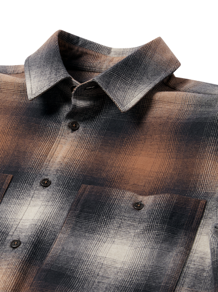 Belstaff Outpost Plaid Shirt, Maple Brown - view 2, Maple Brown