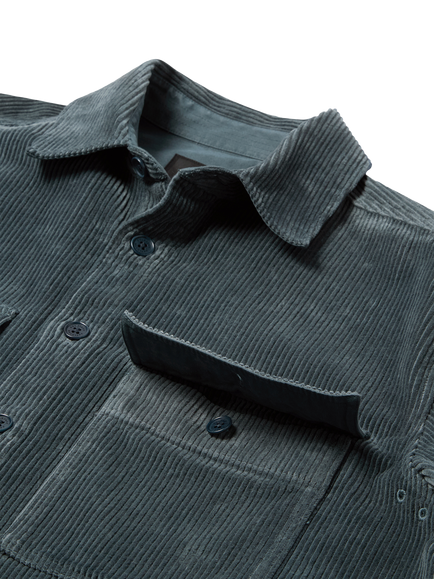 Belstaff Ravine Cotton Corduroy Shirt, Petrol - view 2, Petrol