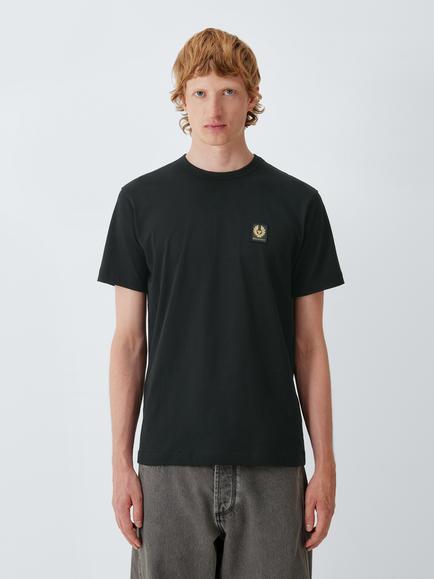 Belstaff Crew Neck Cotton T-Shirt, Black, Black