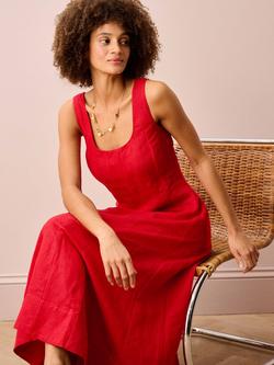 Brora Scoop Neck Panelled Sundress, Mid Red - view 2, Mid Red