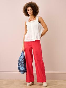 Brora Broderie Anglaise Organic Cotton Camisole, White - view 2, White