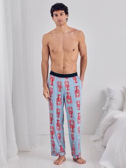 Chelsea Peers Lobster Print Pyjama Bottoms, Blue, Blue