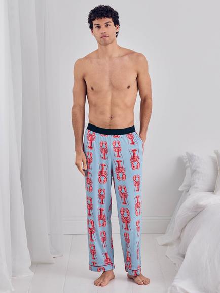 Chelsea Peers Lobster Print Pyjama Bottoms, Blue, Blue