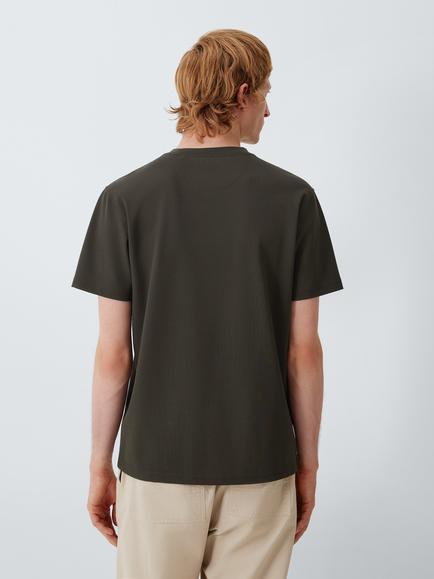 Belstaff Curator Cotton Pique T-shirt, Army Olive - view 2, Army Olive