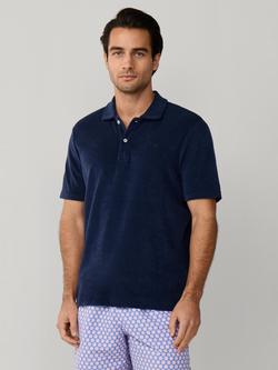 Hackett London Towelling Polo Shirt, Ink Blue