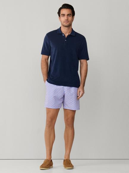 Hackett London Towelling Polo Shirt - view 2, Ink Blue