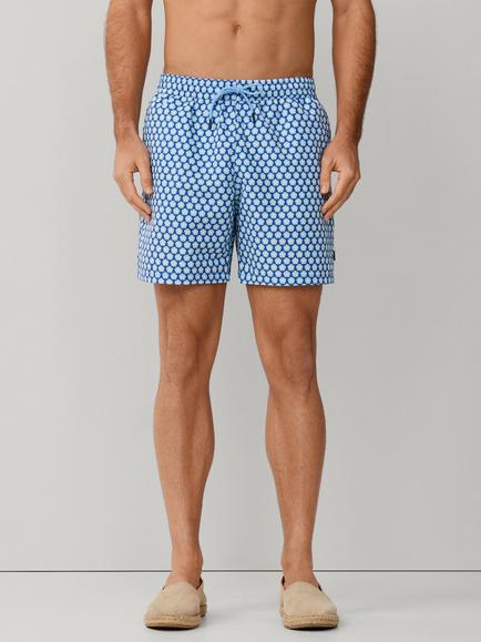 Hackett London Regular Fit Seashell Swim Shorts - view 2, Electric Blue