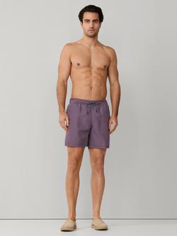 Hackett London Regular Fit Mini Geo Swim Shorts, Light Red