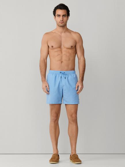Hackett London Regular Fit Mini Geo Swim Shorts, Sea Green