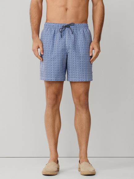 Hackett London Regular Fit Diamond Swim Shorts - view 2, Ink Blue
