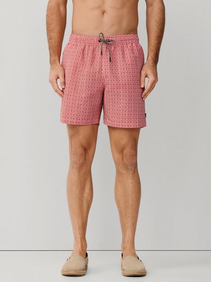 Hackett London Regular Fit Diamond Swim Shorts, Red