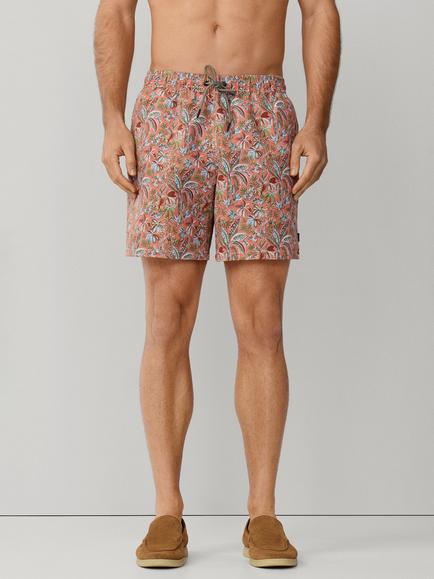 Hackett London Regular Fit  Floral Swim Shorts, Apricot Orange, Apricot Orange