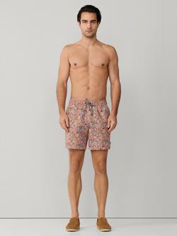 Hackett London Regular Fit  Floral Swim Shorts, Apricot Orange - view 2, Apricot Orange