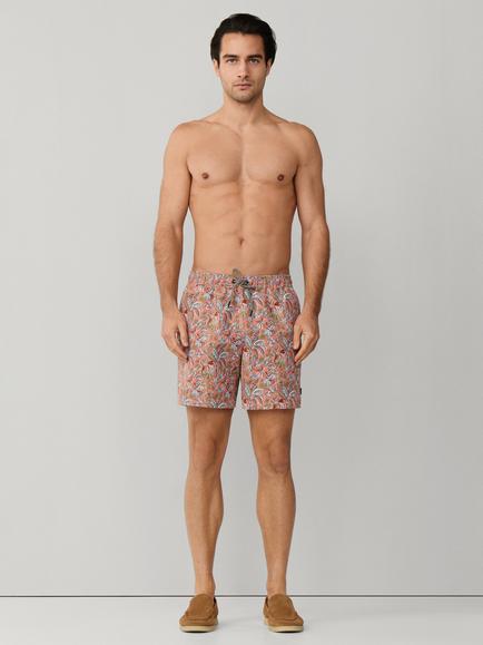 Hackett London Regular Fit  Floral Swim Shorts, Apricot Orange - view 2, Apricot Orange