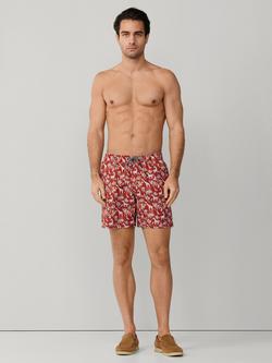Hackett London Regular Fit Safari Swim Shorts, Apricot Orange - view 2, Red