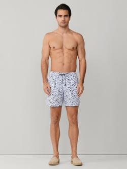 Hackett London Regular Fit Resort Print Swim Shorts, White - view 2, White