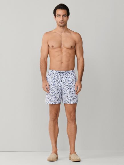 Hackett London Regular Fit Resort Print Swim Shorts, White - view 2, White
