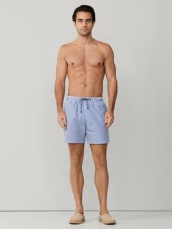 Hackett London Regular Fit Seersucker Swim Shorts, Ink Blue - view 2, Ink Blue