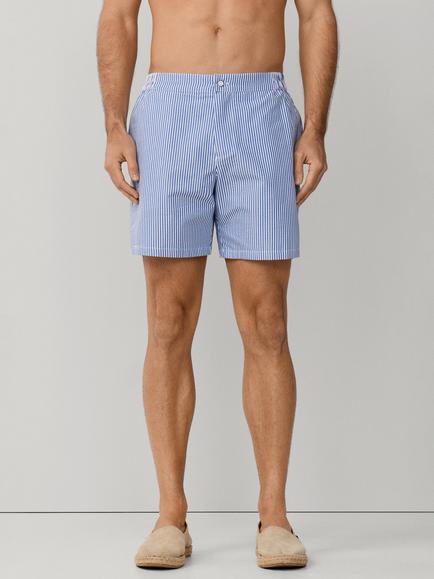 Hackett London Seersucker Swim Shorts, Ink Blue/White, Ink Blue/White