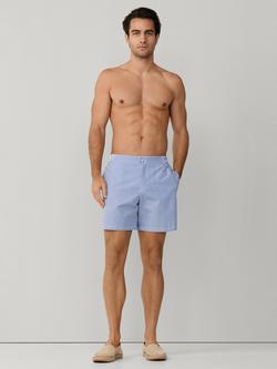 Hackett London Seersucker Swim Shorts, Ink Blue/White - view 2, Ink Blue/White
