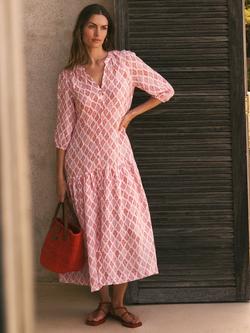 NRBY Anais Gauze Linen Dress, Pink/Multi, Pink/Multi