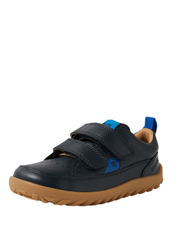 Bobux Kids' Dawn Double Strap Leather Trainers, Navy - view 2, Navy