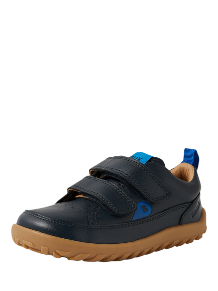 Bobux Kids' Dawn Double Strap Leather Trainers, Navy - view 2, Navy