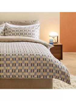 MADE Finnur Geometric Print Cotton Duvet Cover Set, Pink Clay, Pink Clay
