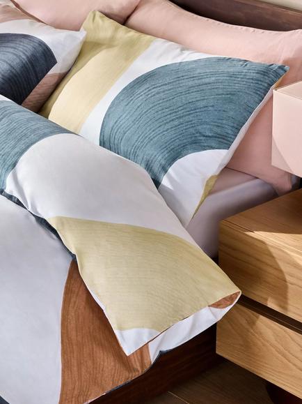 MADE Rala Abstract Print Cotton Percale Duvet Cover Set, Grey - view 2, Grey