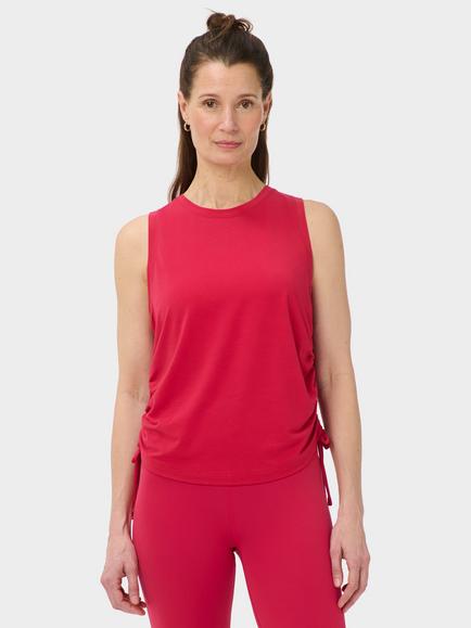 Sweaty Betty Soft Flow Studio Ruched Vest, Crimson Red, Crimson Red