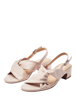 Moda in Pelle Macarena Leather Block Heel Sandals - view 2, Nude