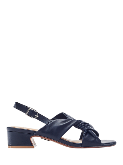 Moda in Pelle Macarena Leather Block Heel Sandals, Navy, Navy