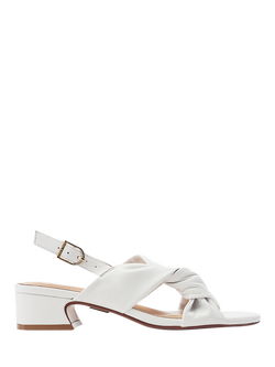 Moda in Pelle Macarena Leather Block Heel Sandals, Off White