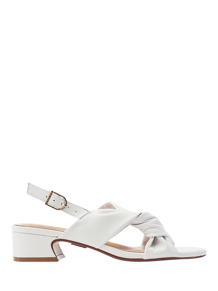Moda in Pelle Macarena Leather Block Heel Sandals, Off White