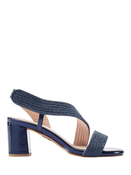 Moda in Pelle Nikkia Embellished Block Heel Sandals, Navy
