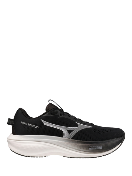 Mizuno WAVE RIDER 30 Running Shoes, Black/White, Black/White