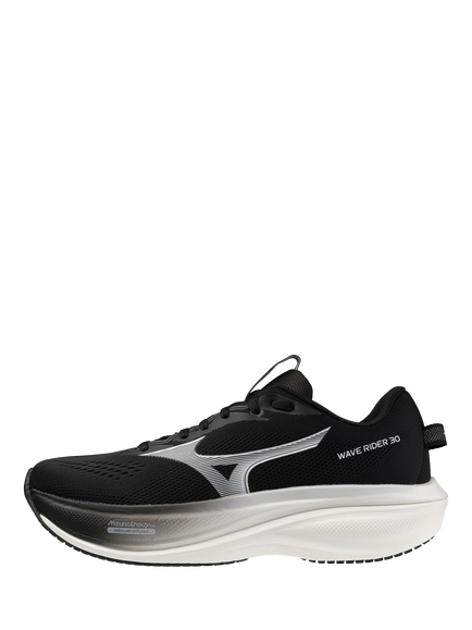 Mizuno WAVE RIDER 30 Running Shoes, Black/White - view 2, Black/White
