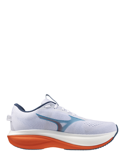 Mizuno WAVE RIDER 30 Running Shoes, White/Blue/Orange, White/Blue/Orange
