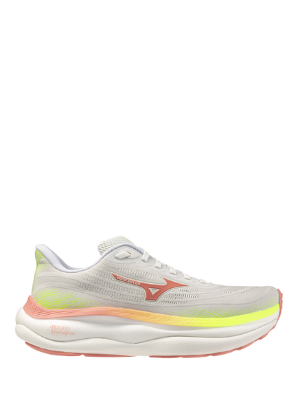 Mizuno WAVE Sky 9 Running Shoes, White/Desert/Lime, White/Desert/Lime