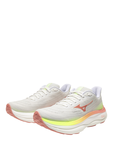 Mizuno WAVE Sky 9 Running Shoes, White/Desert/Lime - view 2, White/Desert/Lime