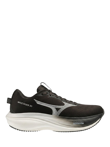 Mizuno WAVE RIDER 30 Running Shoes, Black Sand/White, Black Sand/White