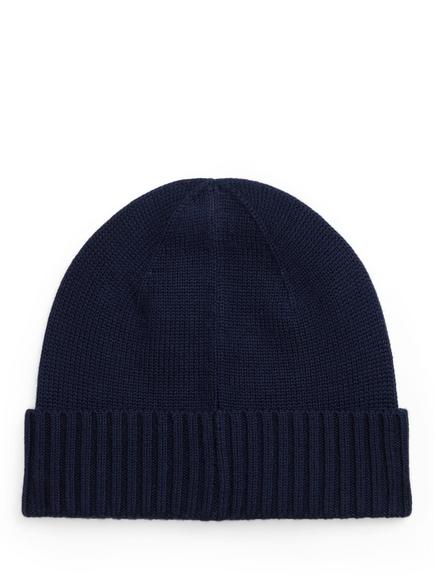Ralph Lauren Kids' Pure Wool Beanie Hat, Rl Navy - view 2, Rl Navy