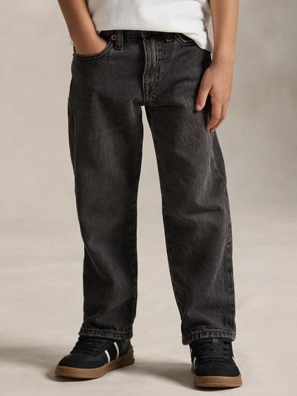 Ralph Lauren Kids' Lynwood Relaxed Fit Cotton Denim Jeans, Pierson Black, Pierson Black