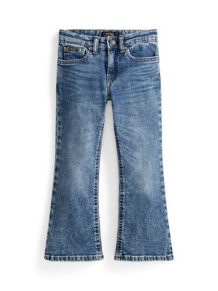 Ralph Lauren Kids' Flared Cotton Denim Jeans, Kindal Wash, Kindal Wash