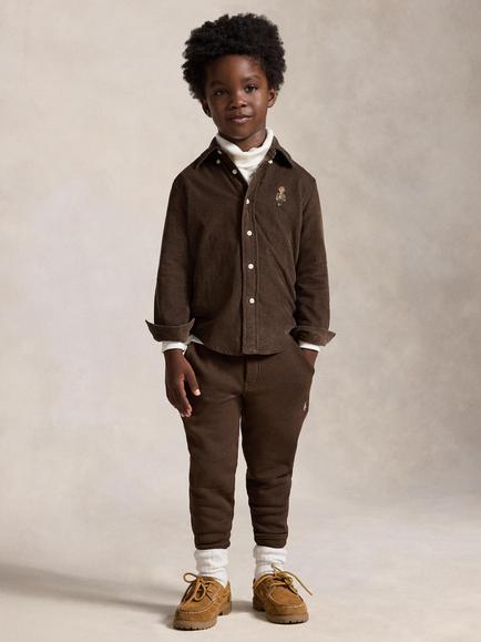 Ralph Lauren Kids' Fleece Drawstring Joggers, Nutmeg Brown, Nutmeg Brown/C8624