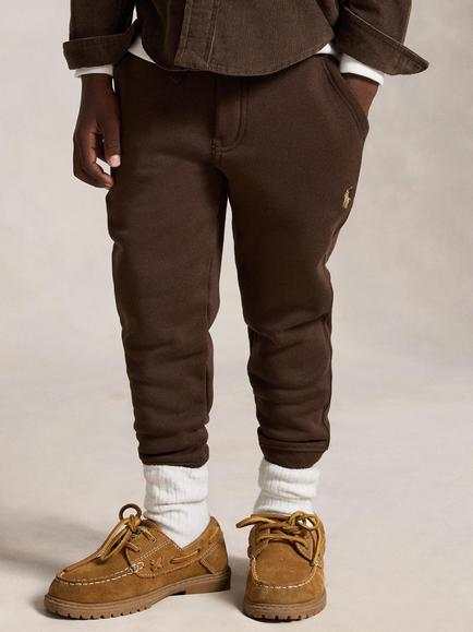 Ralph Lauren Kids' Fleece Drawstring Joggers, Nutmeg Brown - view 2, Nutmeg Brown/C8624
