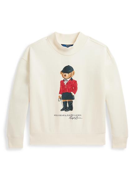 Polo Ralph Lauren Kids' Funnel Neck Polo Bear Jumper, Clubhouse Cream, Clubhouse Cream