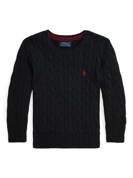 Polo Ralph Lauren Cable Knit Jumper, Polo Black, Polo Black/C3807